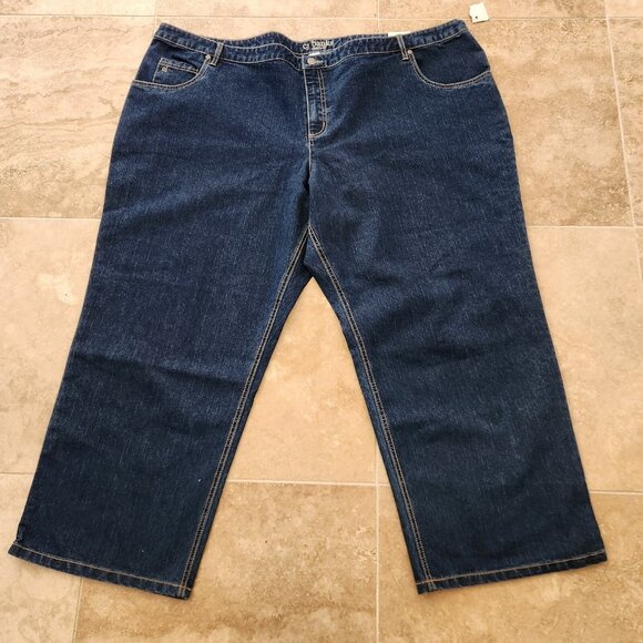 NWT CJ Banks Stretch Mid Rise Classic Fit Jeans 32W Petite 52x28 Blue NEW - Picture 9 of 12